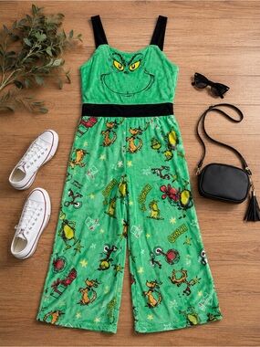 The Grinch Plush Fleece Lounge Jumpsuit Women’s Medium